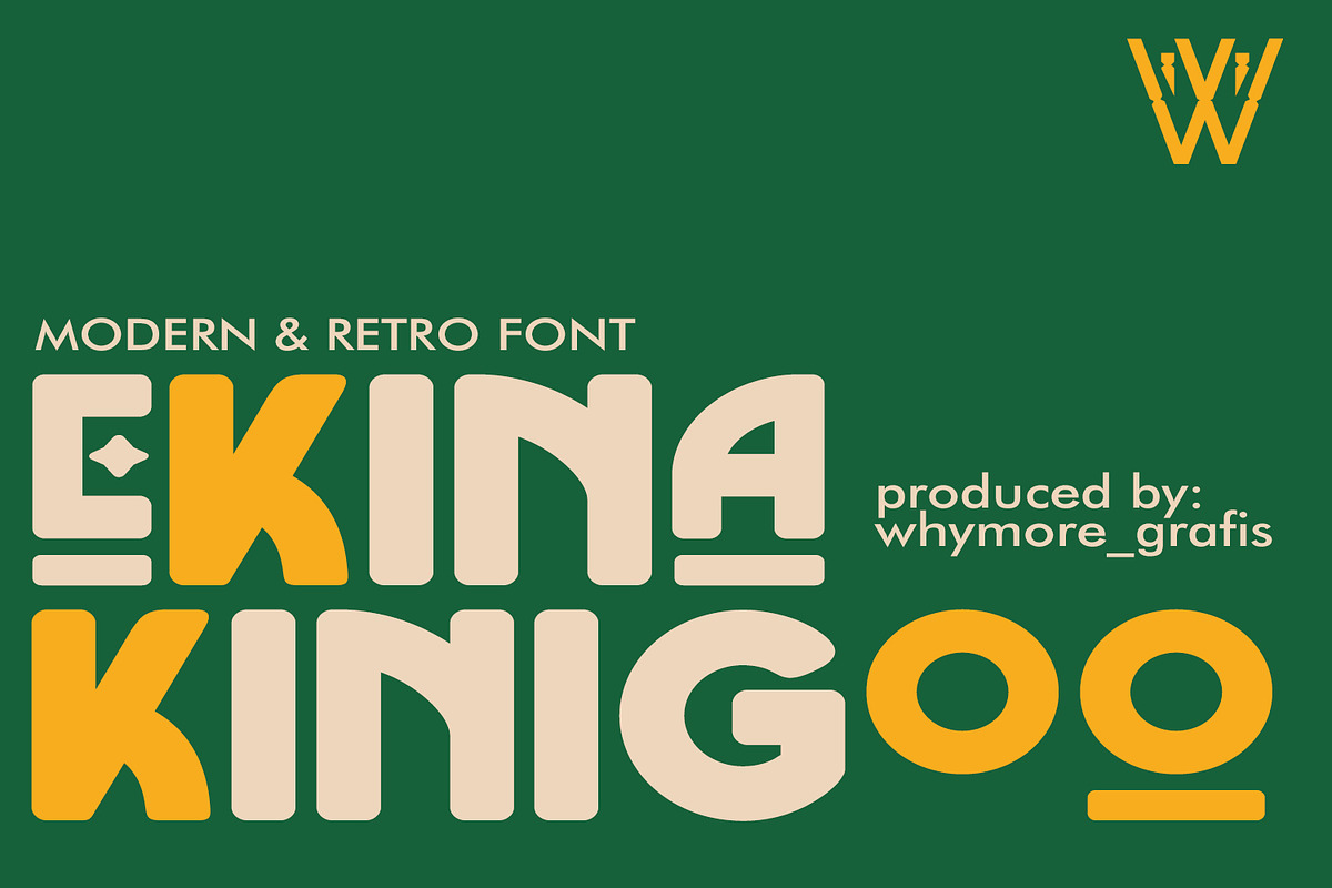 Ekina Kinigoo Bold Retro Font, a Sans Serif Font by WhymoreArt (Photo 1 of 9)