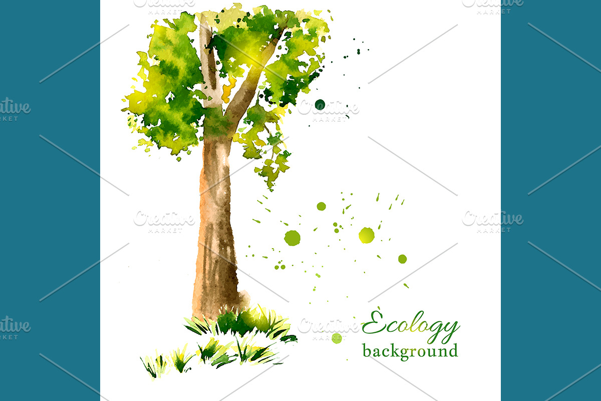№138 Summer Green Tree And Grass, a Decorative Illustration by Rasveta (Photo 6 of 9)