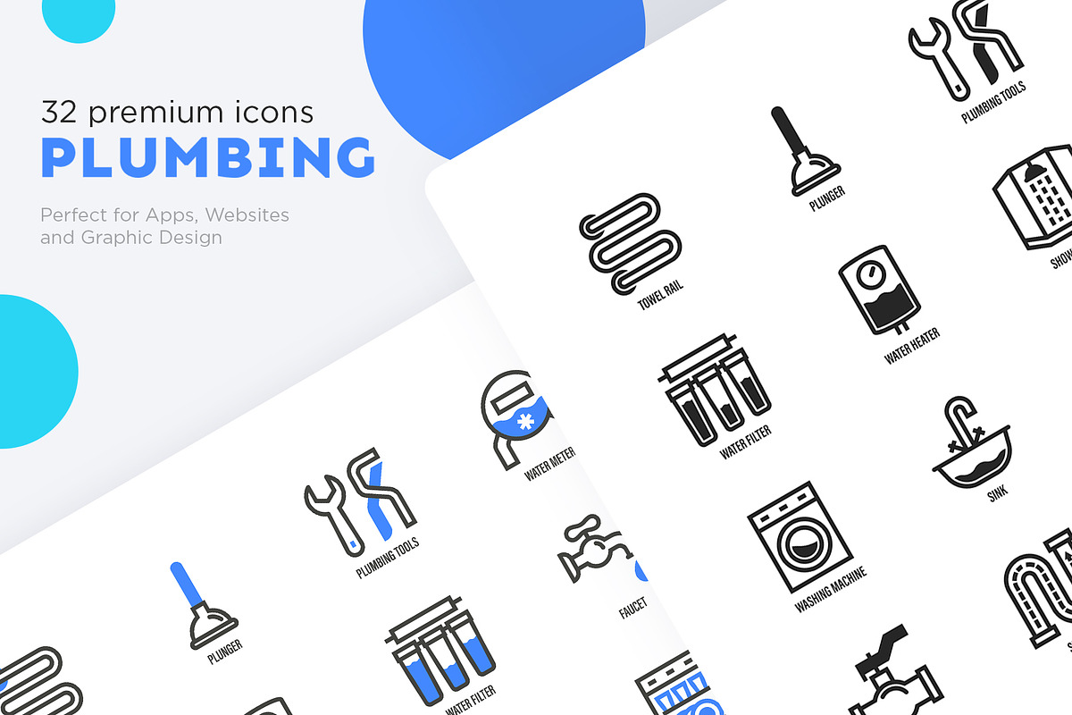 Plumbing | 32 Icons Set, an Outline Icon by Marina Silence (Photo 13 of 17)