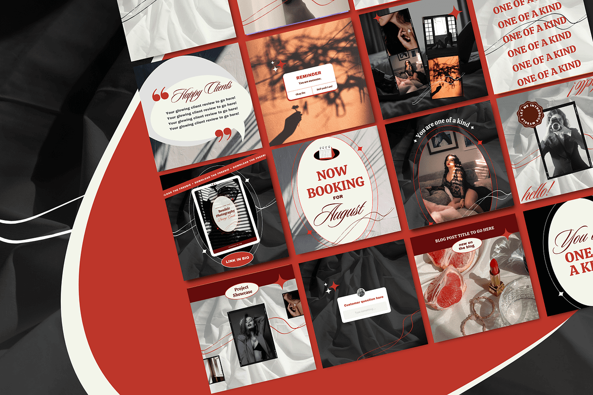 Dark Instagram Templates for Canva, a Social Media Template by Kurly ...