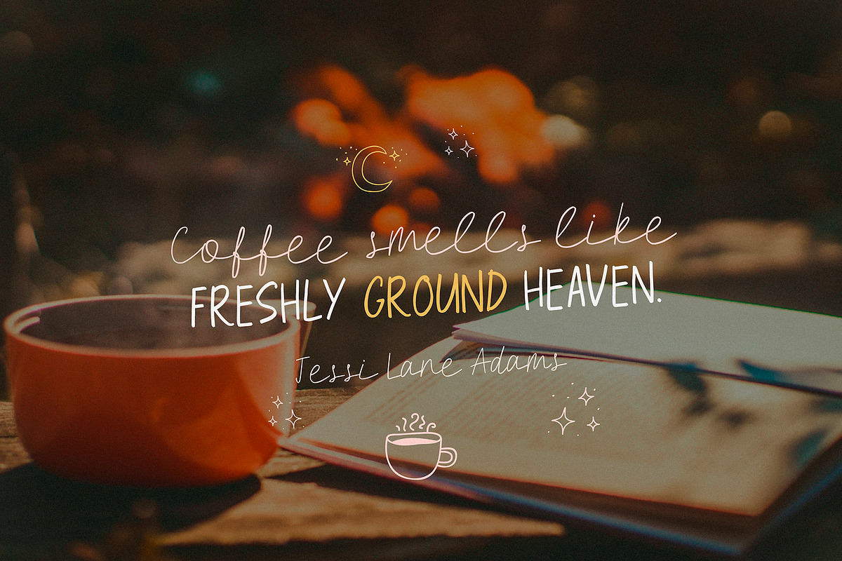 Golden Clouds Font Duo & Doodles, a Script Font by Anastasia Cuza (Photo 5 of 12)