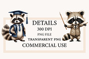 Back to School Raccoon Clipart, a Seasonal Illustration by Designworld (Thumbnail 4 of 11)