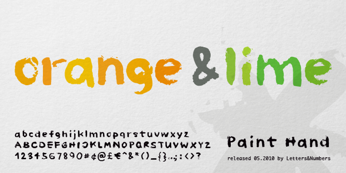 Paint Hand, a Handwritten Font by Letters & Numbers (Photo 1 of 2)