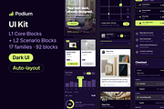 Podium Figma UI Kit: 92 Blocks, Dark, an UI Kit Template by lynnn423 (Thumbnail 1 of 5)