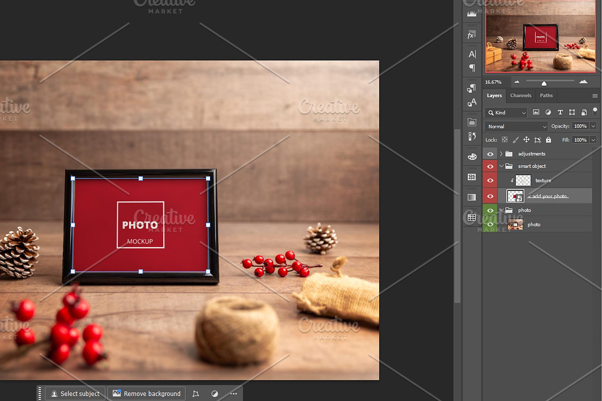 Christmas picture frame mockup, a Product Mockup by RSplaneta (Photo 2 of 2)