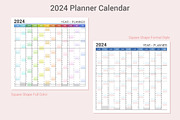 Calendar 2024 Planner Simple Style, a Stationery Template by WORAKAMON Design Studio (Thumbnail 3 of 5)