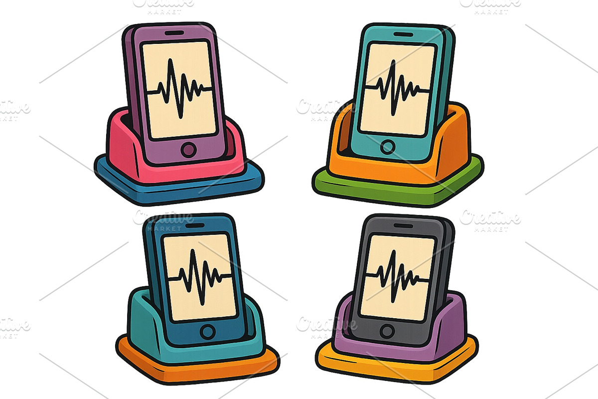 Colorful smartphone holders, an Illustration by ZinetroN