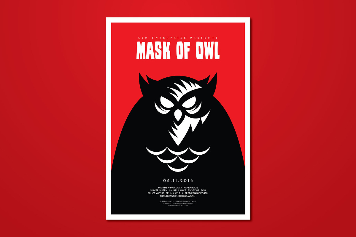 Mask of Owl Horror Movie Flyer, a Flyer Template by ashenterprise (Photo 1 of 2)