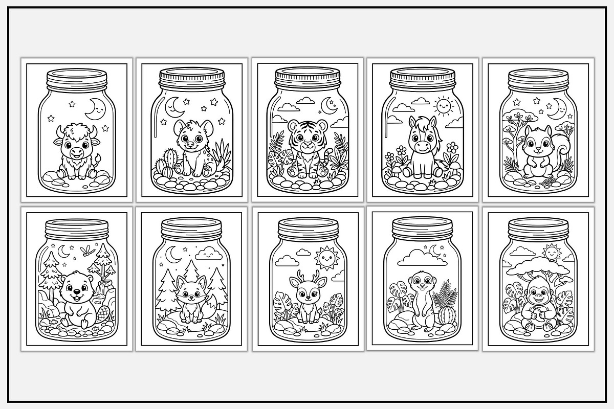 Wild Animal in a Jar Coloring Pages, an Animal Illustration by Lamia Emad (Photo 3 of 5)
