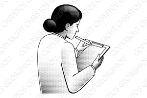 Female Scientist Doctor Woman, an Illustration by Christos Georghiou