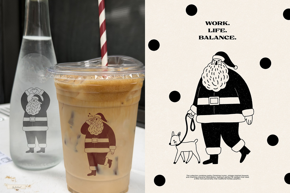 A Very Busy Santa Illustrations, a Seasonal Illustration by Feelsoul (Photo 2 of 10)