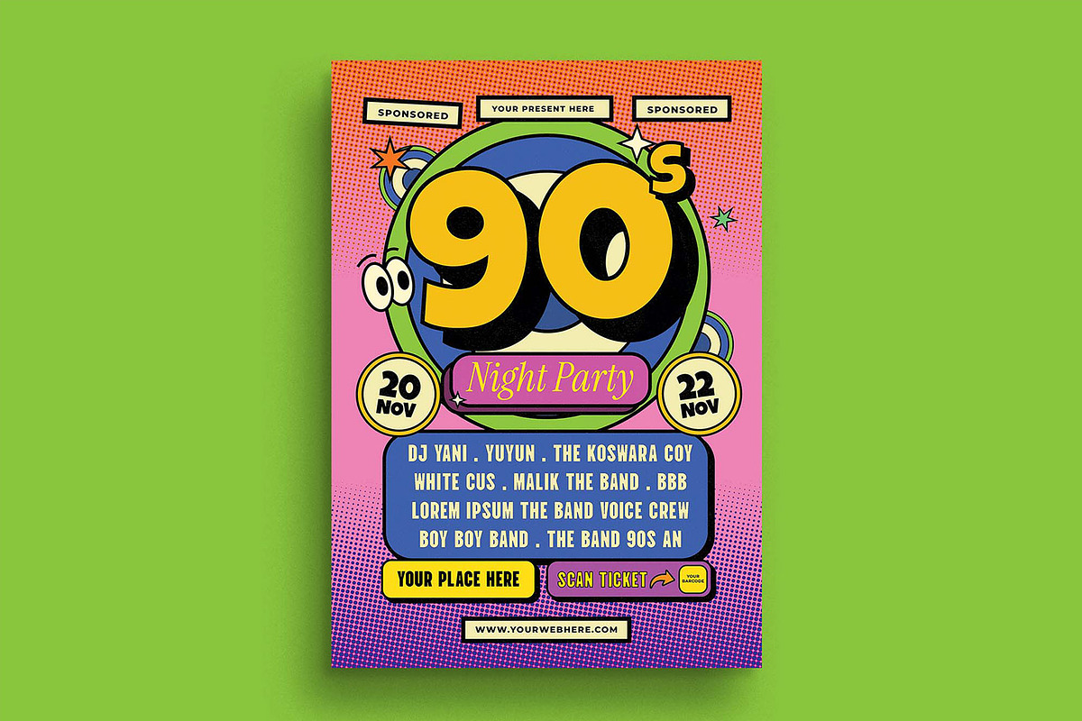 ack to 90s Flyer, a Flyer Template by megarez (Photo 2 of 3)