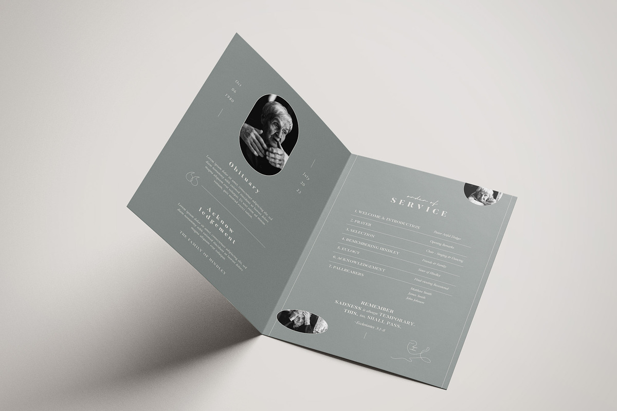 Simple Classic Funeral Program, an Invitation Template by Vynetta (Photo 5 of 6)