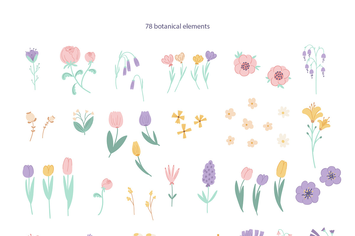 Easter & Spring Floral Collection, a Decorative Illustration by RinSo_art (Photo 11 of 12)