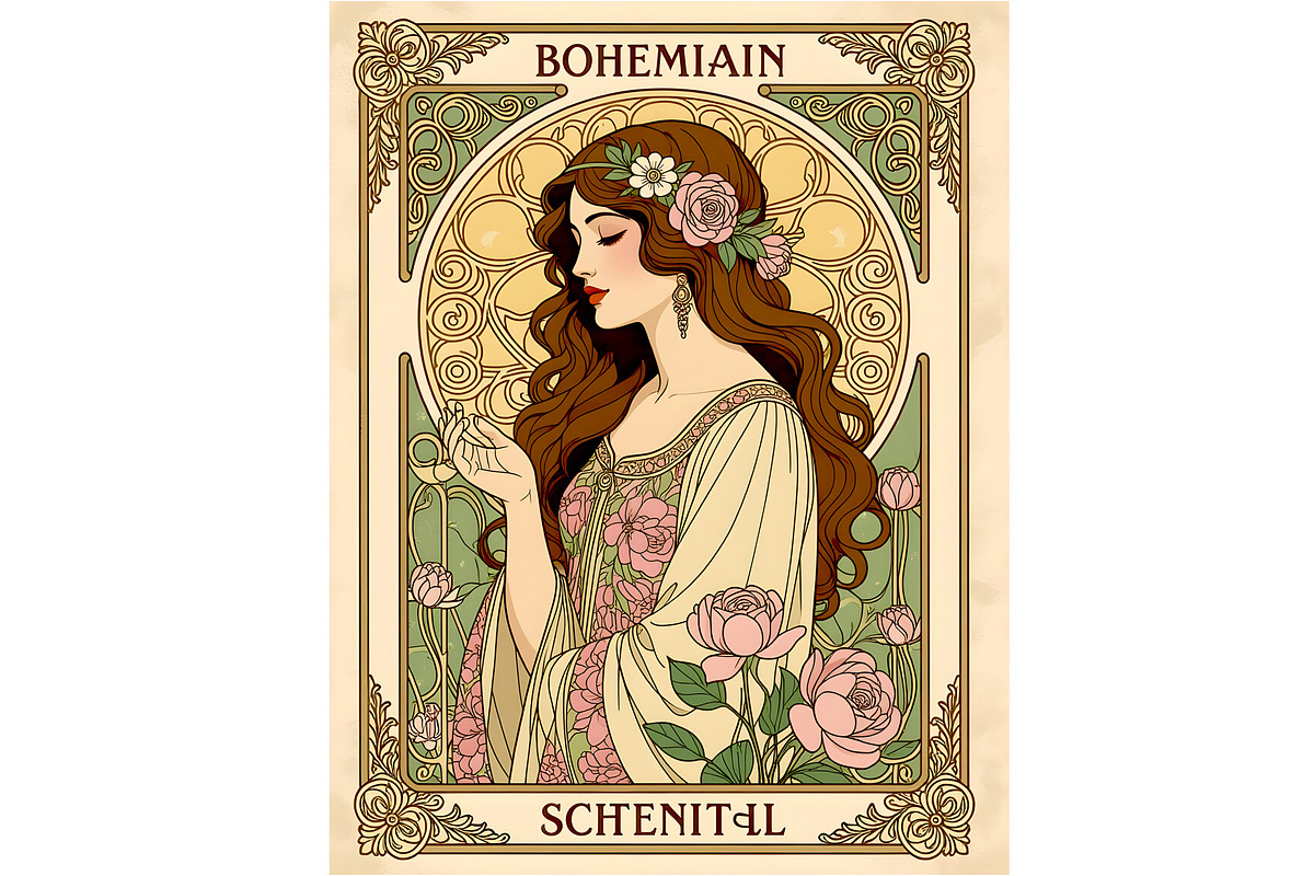 Bohemian Beauty Poster, a Person Illustration by Sharon Schwalbe (Photo 2 of 2)