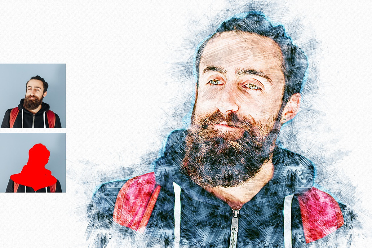 Artistic Pencil Sketch PS Action, an Action Add-On by MRI STUDIO (Photo 7 of 14)