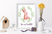 Watercolow rabbit and Floral set, an Animal Illustration by Olesya Agudova (Thumbnail 7 of 7)