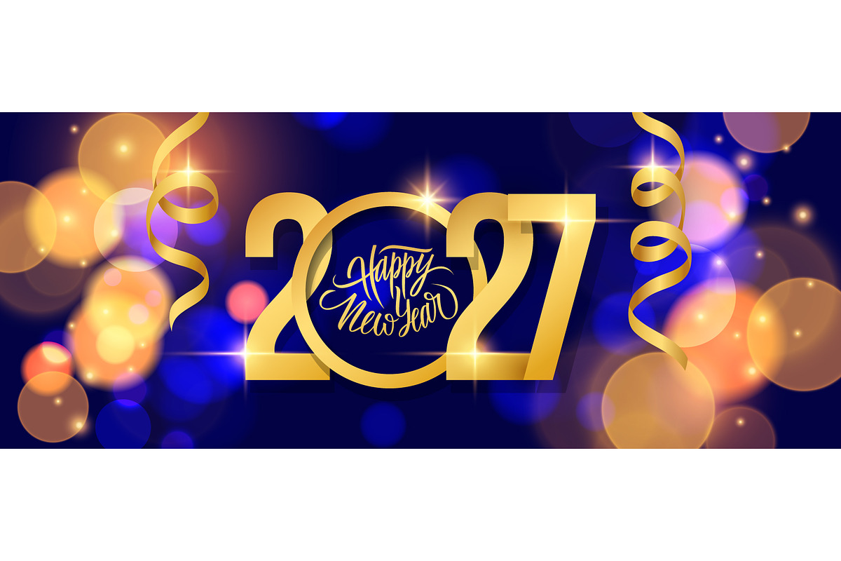 2027 Happy New Year Set, a Seasonal Illustration by Finevector (Photo 4 of 5)