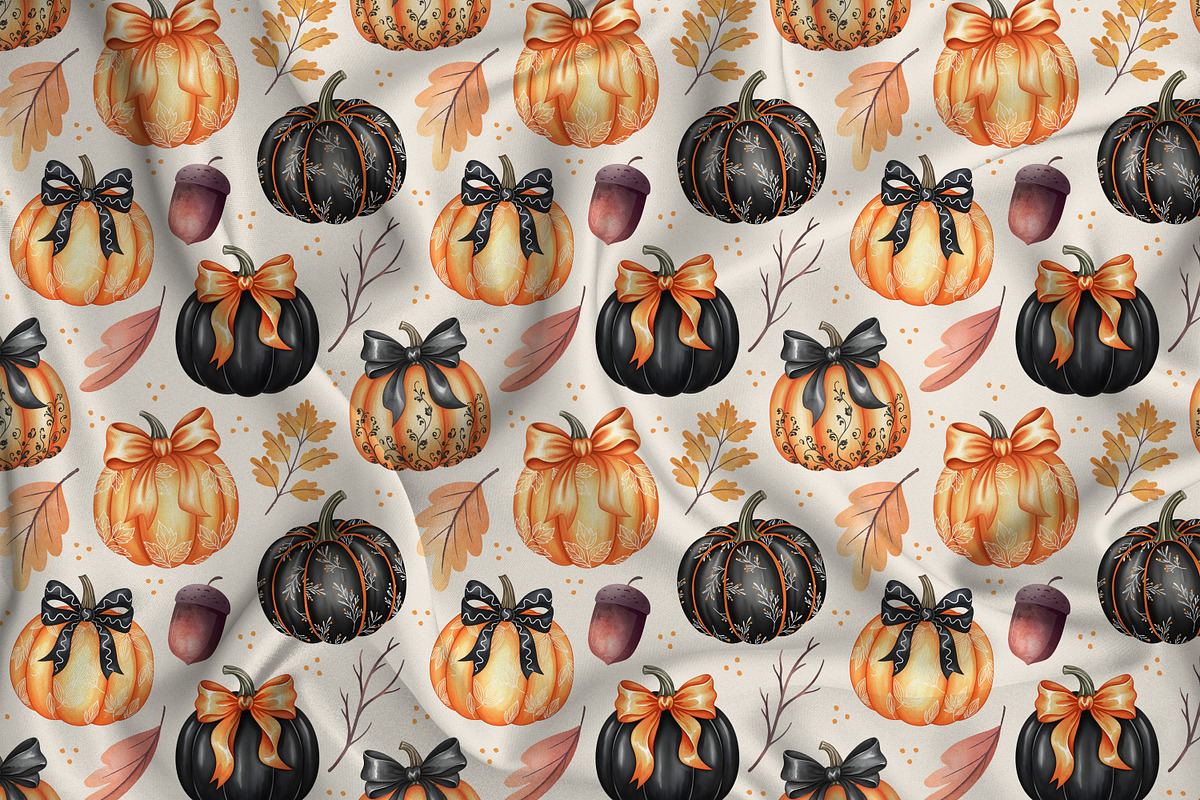 Autumn Seamless Pattern with Pumpkin, a Pattern Graphic by Kreeya Art Shop (Photo 6 of 11)