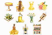 Watercolor Summer Aperitivo Clipart, an Illustration by Design Market (Thumbnail 5 of 5)