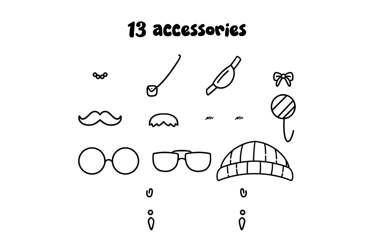 Character Doodle Procreate Stamp, a Brush Add-On by Pixel Picasso Studio (Photo 2 of 12)