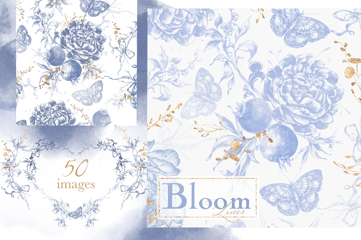 Flowers victorian baroque bundle, a Decorative Illustration by Edith’s World (Photo 1 of 9)