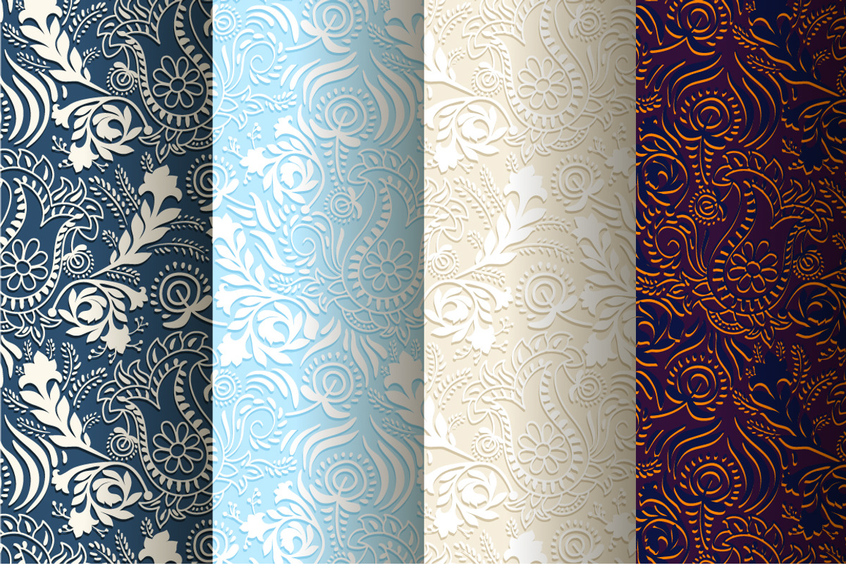 4 Colorful Indian Patterns, a Pattern Graphic by Sunny_Lion
