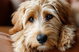 Cute fluffy mixed breed dog relaxing, an Animal Photo by MistyDay