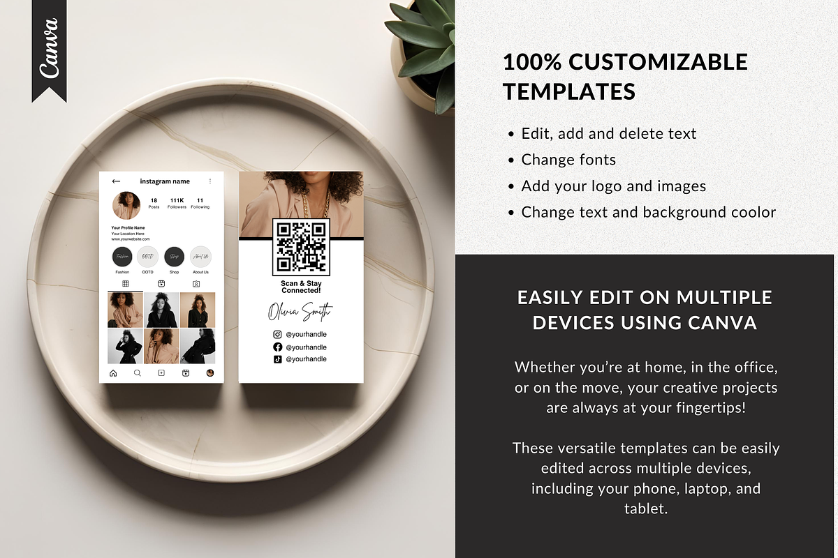 Instagram Business Card Template, a Templates & Theme by TheBohoFactory (Photo 6 of 8)