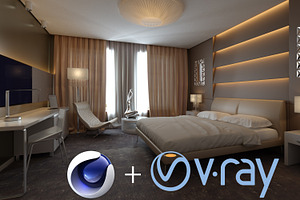 Hotel Room Interior Design For C4D