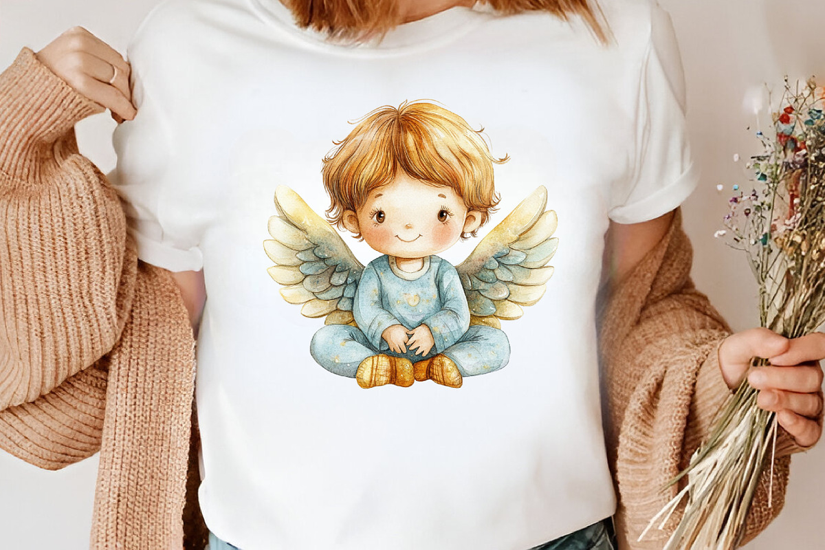 Watercolor Christmas Angel Clipart, an Illustration by Canvas Craft (Photo 6 of 7)