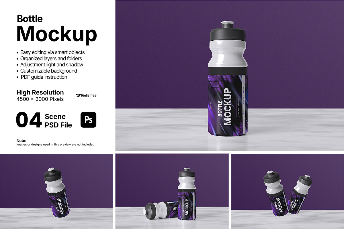Bottle Mockup Bundle Set, a Packaging Mockup by Rielismee (Photo 1 of 5)
