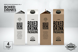 Paper Boxed Drink Packaging MockUps