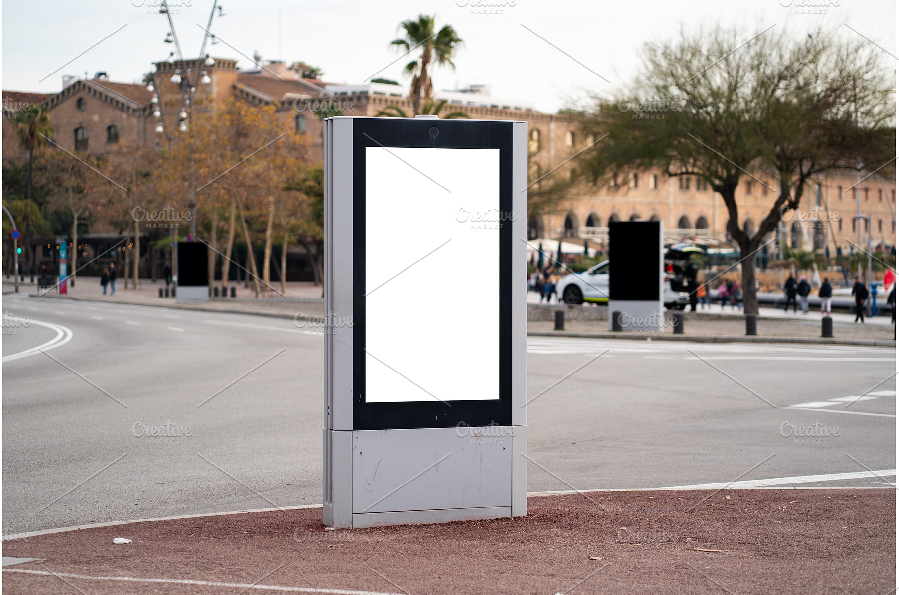 Digital street kiosk displaying a, an Architecture Photo by volodymyrshtun13795