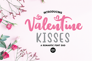 VALENTINE KISSES Script Sans Duo