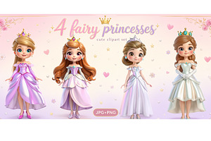 Fairy princesses set, a Person Illustration by Bunny's Little Shop