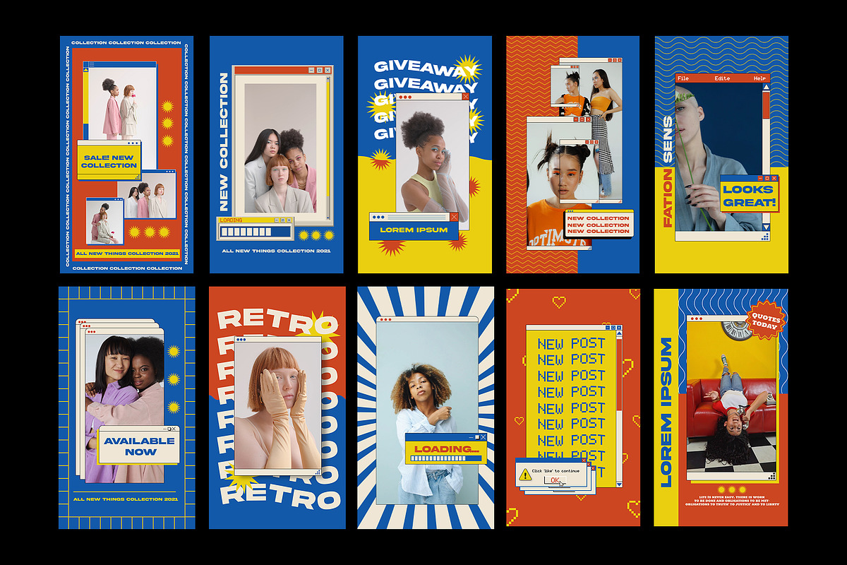 Retro 90s Instagram Pack, a Social Media Template by Pixflow (Photo 8 of 9)
