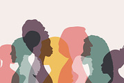 Women silhouettes. Women's Day cards, an Illustration by Stafeeva (Thumbnail 4 of 8)