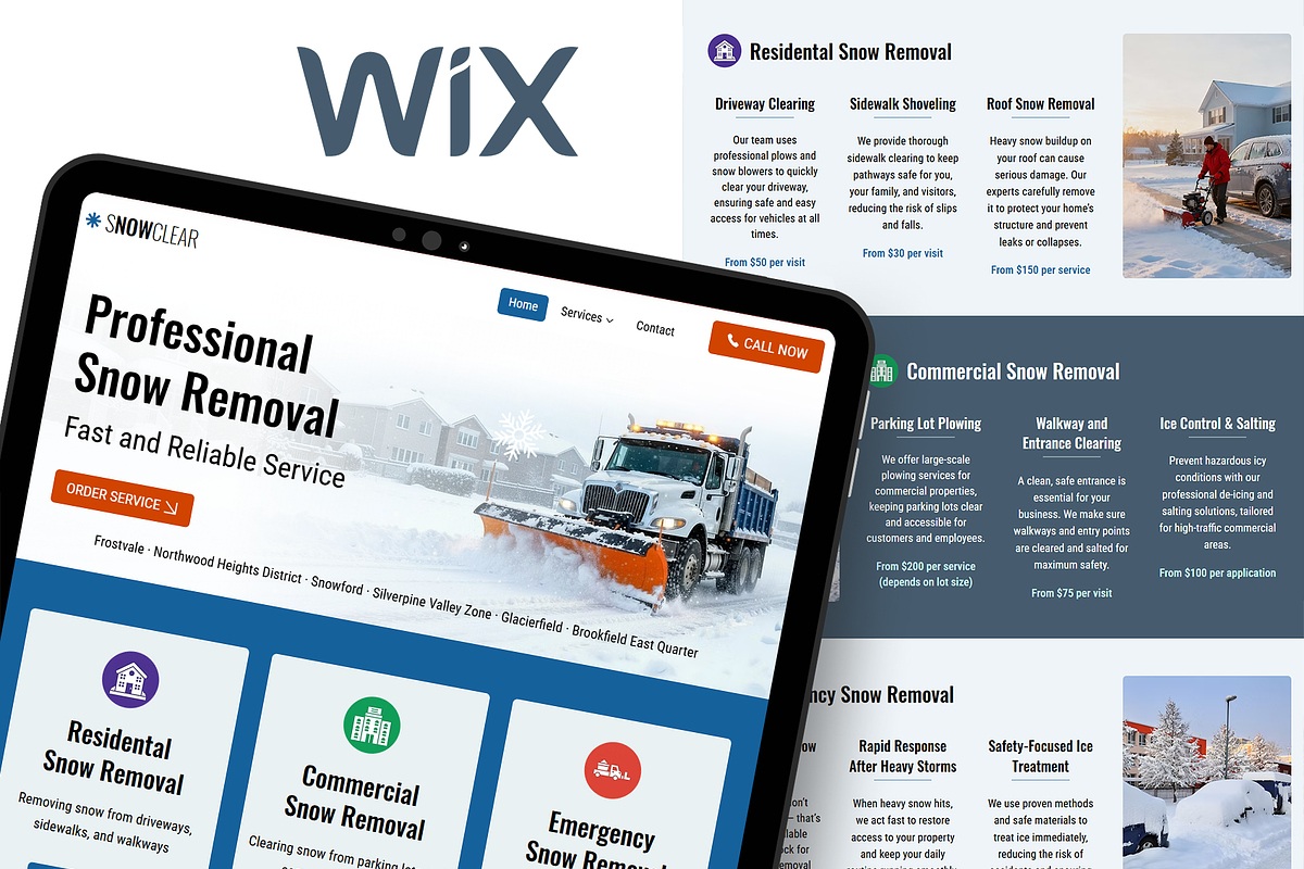 Snow Removal Wix Studio Website