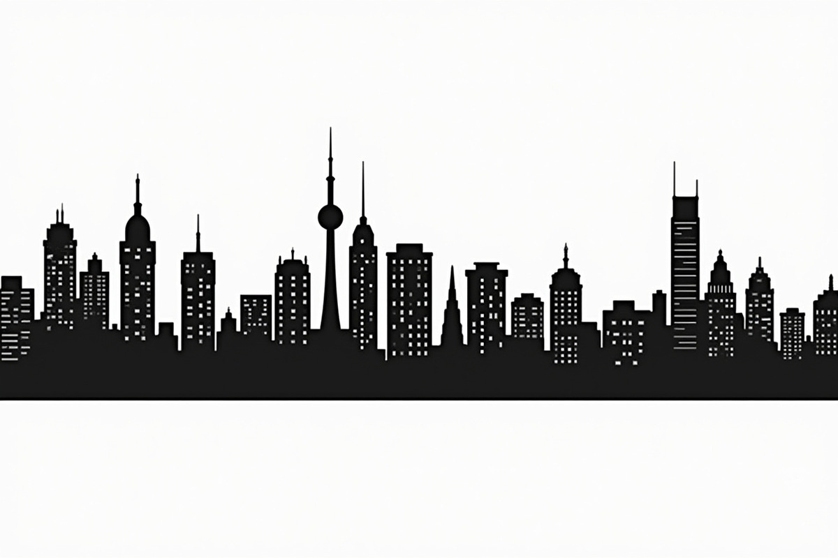 Modern City Skyline Silhouette Set, an Illustration by hafijul (Photo 4 of 7)