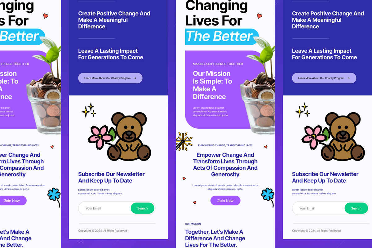 Charity Program Email Newsletter, an UI Kit Template by SquidPixey (Photo 5 of 6)