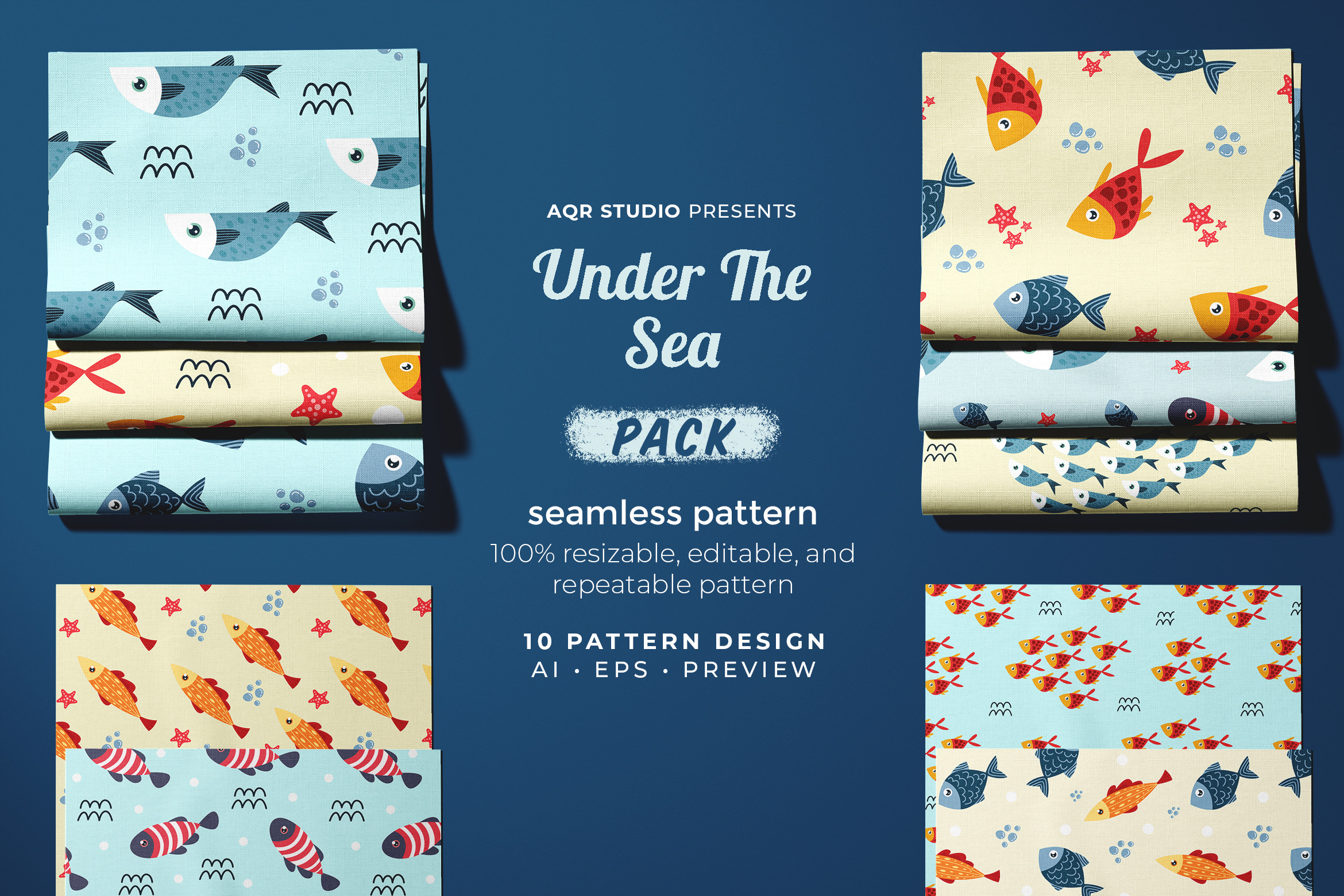 Under The Sea - Seamless Pattern, a Pattern Graphic by AQR Studio
