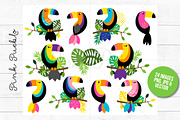 Tropical Toucan Clipart and Vectors, an Illustration by PinkPueblo (Thumbnail 2 of 3)