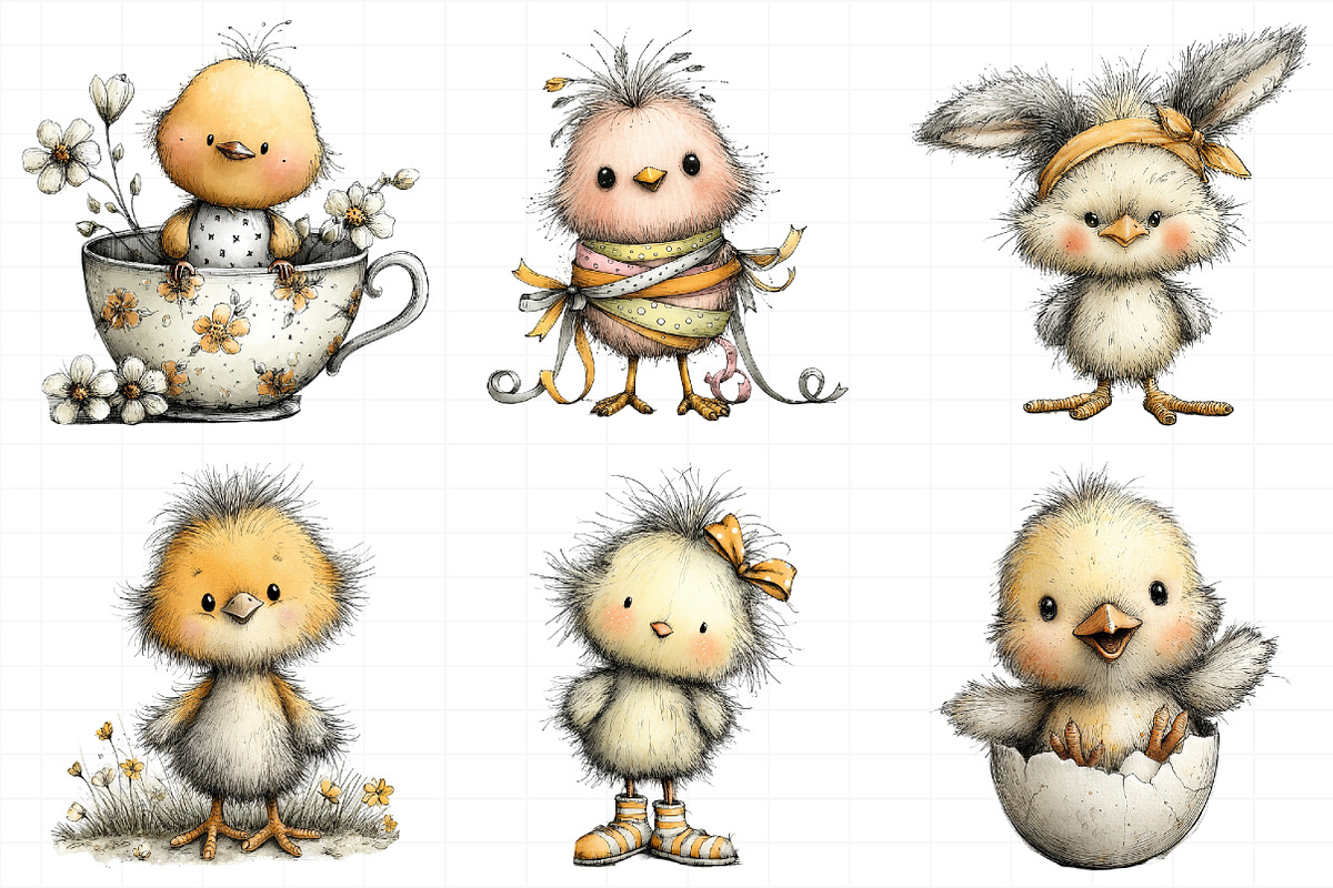 Funny Pink Easter Chick Clipart, an Illustration by Daily.Designs (Photo 5 of 8)