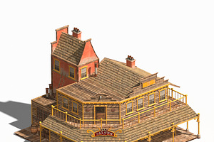 Western Saloon Low Poly