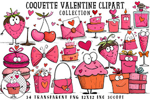 Coquette Valentine Clipart, an Illustration by OK Design