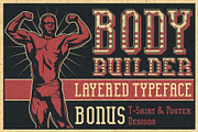 Bodybuilder Layered Font, a Symbol Font by VozzyStock (Thumbnail 1 of 12)