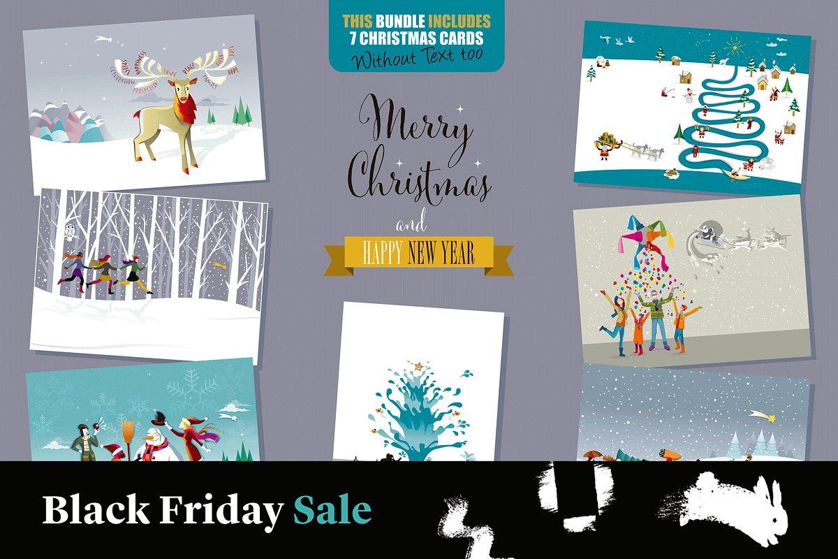 Christmas Cards and Banners Bundle, a Seasonal Illustration by ÁRTICA (Photo 19 of 19)