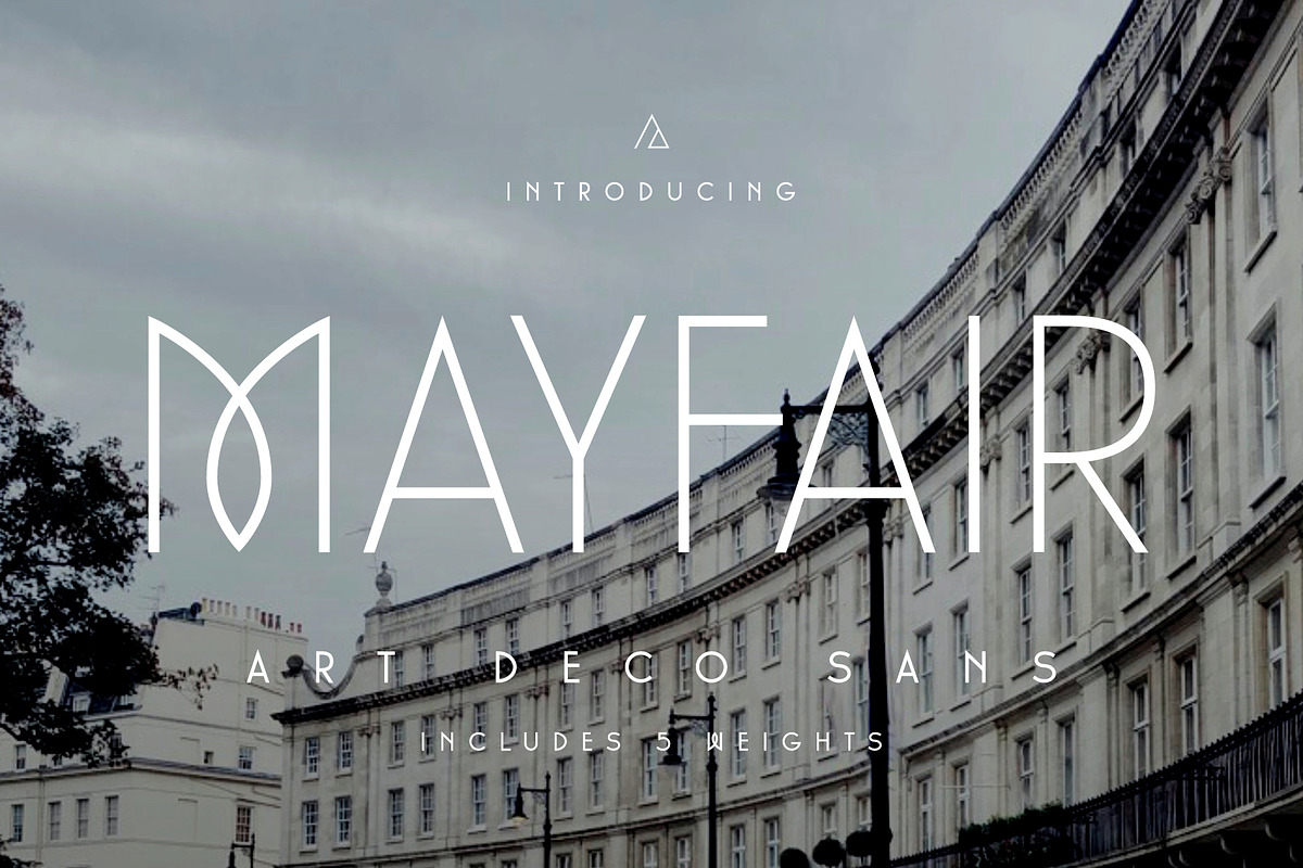 Mayfair - Art Deco Font, a Sans Serif Font by Aurora Graphics (Photo 1 of 5)