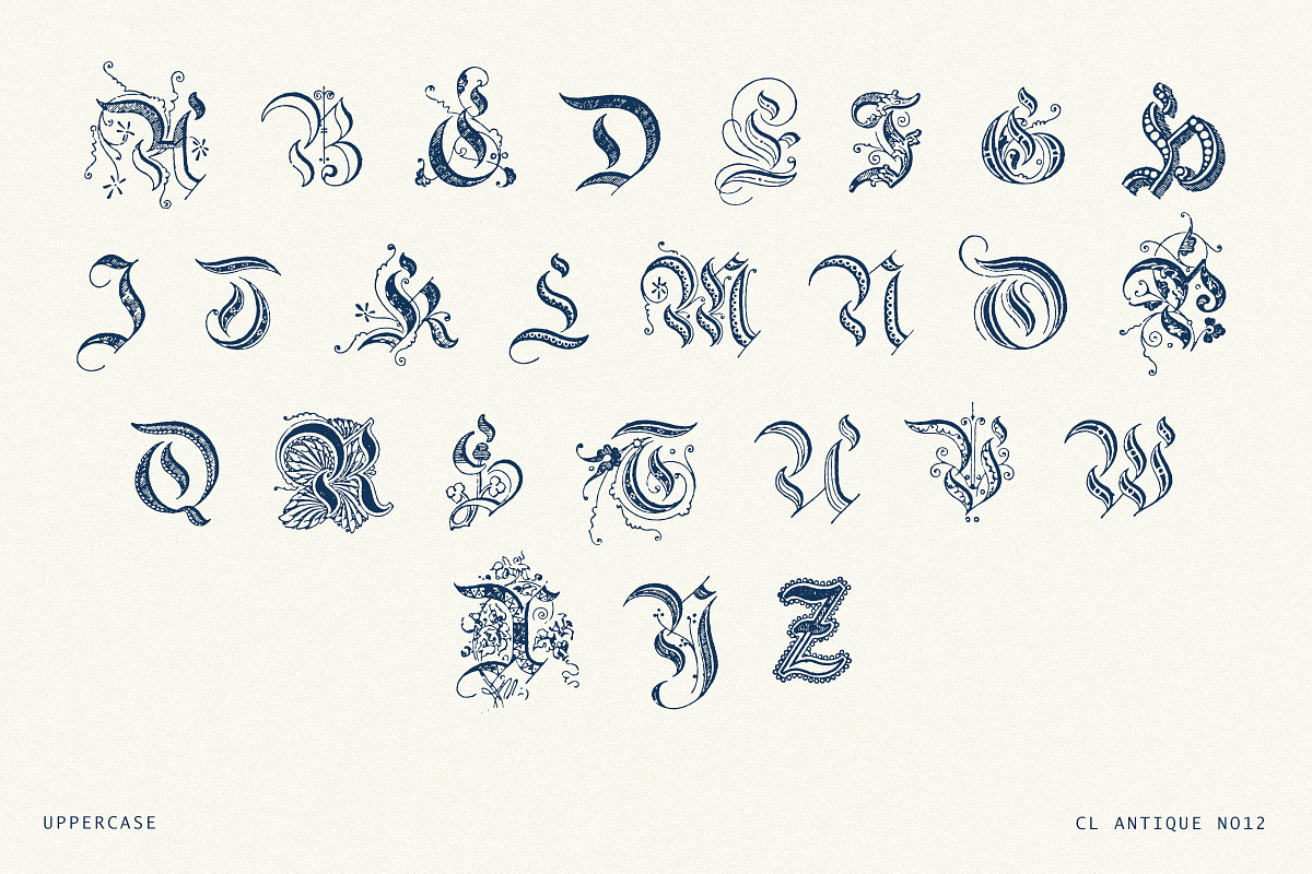 Ornate Decorative Blackletter No.12, a Blackletter Font by Century Library (Photo 4 of 5)